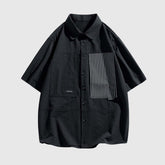 Camisa moderna con paneles de rayas